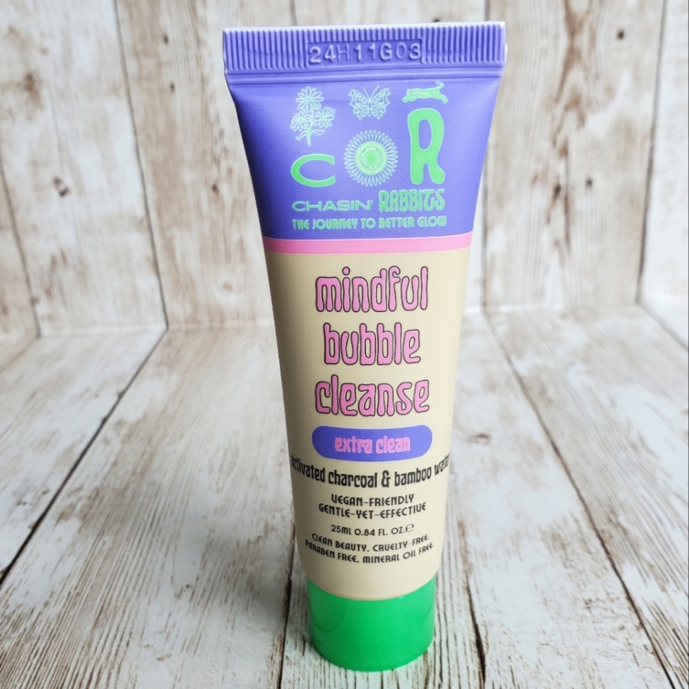 NEW Chasin Rabbits Mindful Bubble Cleanse 25ML Activated Charcoal and Bamboo